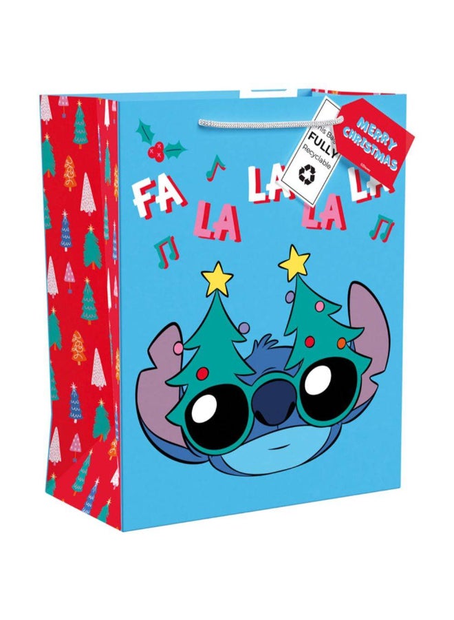 Disney Lilo & Stitch Merry Christmas Large Gift Bag (27 x 14 x 33 cm)